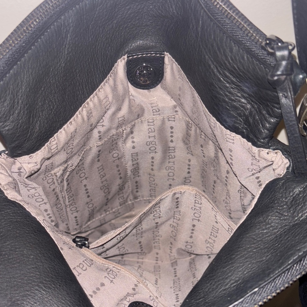 Black Crossbody Bag with Adjustable Strap and Metallic Hardware - Picture 2 of 2